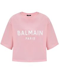 Balmain - T-shirt Met Print - Lyst