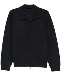 Emporio Armani - Allover Logo Zipped Sweatshirt - Lyst