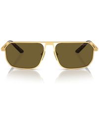 Prada - Zonnebril Pra53 S 1 Bk01 T Mat Goud/donkerbruin Heren - Lyst