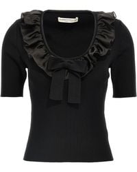 Alessandra Rich - Ruffle T-shirt - Lyst