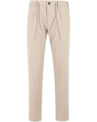 Eleventy - Beige Stretch Katoenen Broek - Lyst