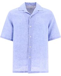 Brunello Cucinelli - Camisa de lino de Chambray - Lyst