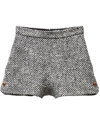 Versace - Pantalones Cortos De Bouclé De Lana - Lyst