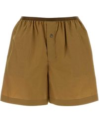 Lemaire - Camel Poplin Shorts - Lyst