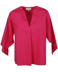 Psophia - Cotton V Neck Top - Lyst