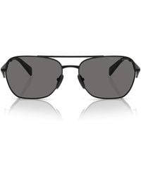 Prada - Zonnebril Pra50 S 1 Ab5 Z1 Zwart/donkergrijs Dames Gepolariseerd - Lyst