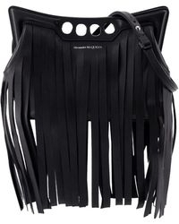 McQueen - El mini pico Crossbody Alexander Mc Queen Leather Black - Lyst