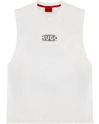 HUGO - Top Con Logo - Lyst