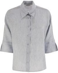 Peserico - Camicia Di Tela A Strisce Di Lino Pura Di - Lyst
