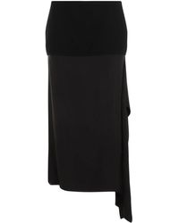 Jil Sander - Rokken ,Zwart ,Wol Asymmetrische Rok - Lyst