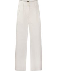 Woolrich - Pantalones plisados ​​de algodón de - Lyst