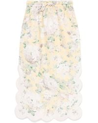 Zimmermann - Acacia Gewelfde Midi-Rok - Lyst