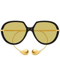 Bottega Veneta - Sonnenbrille Bv1436 S 001 Gold/Gelb Unisex - Lyst
