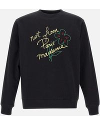 Drole de Monsieur - Cotton Crew Neck Sweatshirt With Maxi Logo - Lyst