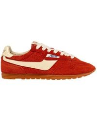 Autry - Windspin Sneakers In Suede En Papegaai En Rutabaga Leer - Lyst