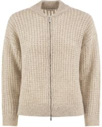 Peserico - Waffle-Knit Cardigan With Sequins - Lyst
