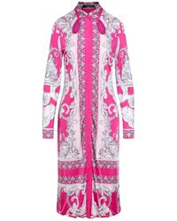 Versace - Barock gedrucktes Midi -Kleid - Lyst