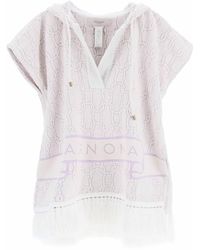 Agnona - Terry Poncho With Chain Motif - Lyst