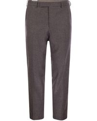 PT Torino - Rebel Wool And Silk Flannel Trousers - Lyst