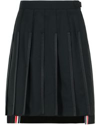 Thom Browne - Zwarte Wollen Rok - Lyst