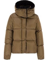 Moncler - Castelnou Short Down Jacket Met Kap En Vierkant Quilten - Lyst