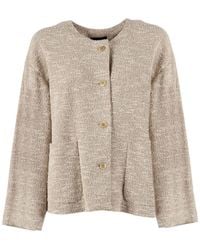 Emporio Armani - Cotton Blend Blazer Jacket - Lyst