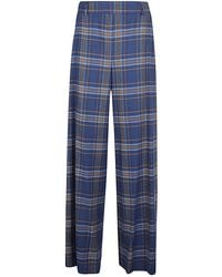 Niu - Wide Leg Checked Trousers - Lyst