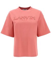 Lanvin - Curb Logo Übergroßes T -Shirt - Lyst