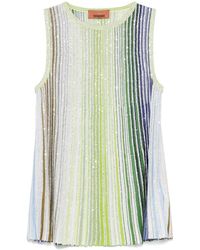 Missoni - Gestreepte Bikinitop Met Pailletten - Lyst