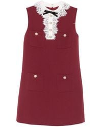 Self-Portrait - Lace Collar Mini Dress - Lyst