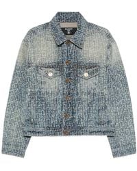 Balmain - Jeansjacke mit Monogramm - Lyst
