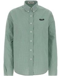 Miu Miu - Embroidered Poplin Shirt - Lyst