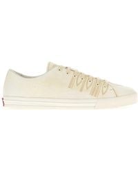 Prada - Talc-Coloured Leather Sneakers - Lyst