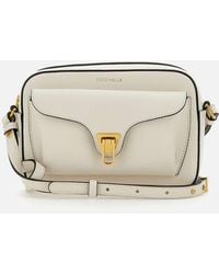 Coccinelle - Schultertasche Aus Weichem Weißen Leder - Lyst