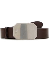 Miu Miu - Chocolate Leather Belt - Lyst