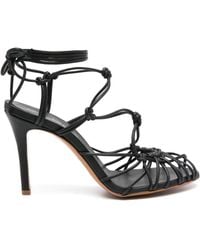 forte_forte - Thin Heel Sandals With Leather Tubular Laces - Lyst
