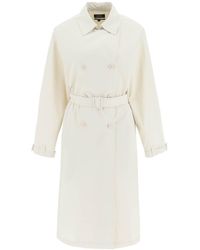 A.P.C. - 'irene' Double Breasted Trench Coat - Lyst