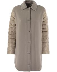Herno - Coat With Down Sleeves - Lyst