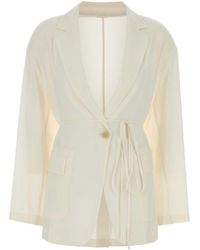 Brunello Cucinelli - White Silk Blazer - Lyst