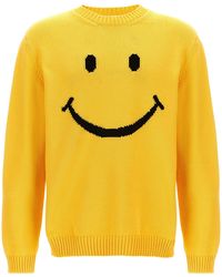 Moschino - Crewneck Sweater With 'Smiley' Intarsia Design - Lyst