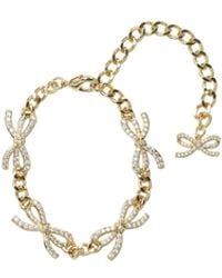 Self-Portrait - Crystal Bow Bracelet - Lyst