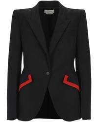 McQueen - Alexander Mc Queen Blazer de lana negra - Lyst