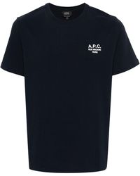 A.P.C. - T-Shirt Mit Logo-Stickerei - Lyst