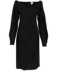 Bottega Veneta - Viscose Midi Dress - Lyst