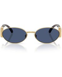 Versace - Sonnenbrille Ve2299 100280 Gold/Dunkelblau Herren - Lyst