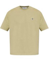Stone Island - T Shirt With Logo Patch - Lyst