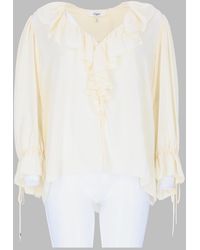 Chloé - Silk Ruffle-Trim Blouse - Lyst