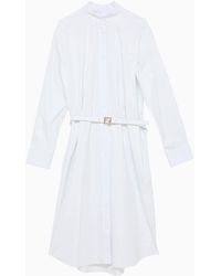 Fendi - White Chemisier Dress With Belt - Lyst