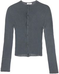 Rier - Fitted Ribbed Silk Cardigan With - Lyst