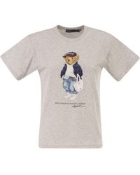 Polo Ralph Lauren - Cotton T-Shirt With Polo Bear Print - Lyst